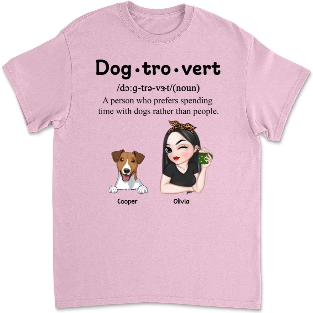 Im A Dogtrovert - Personalized Custom Unisex 5.3 oz Heavy Cotton T-shirt