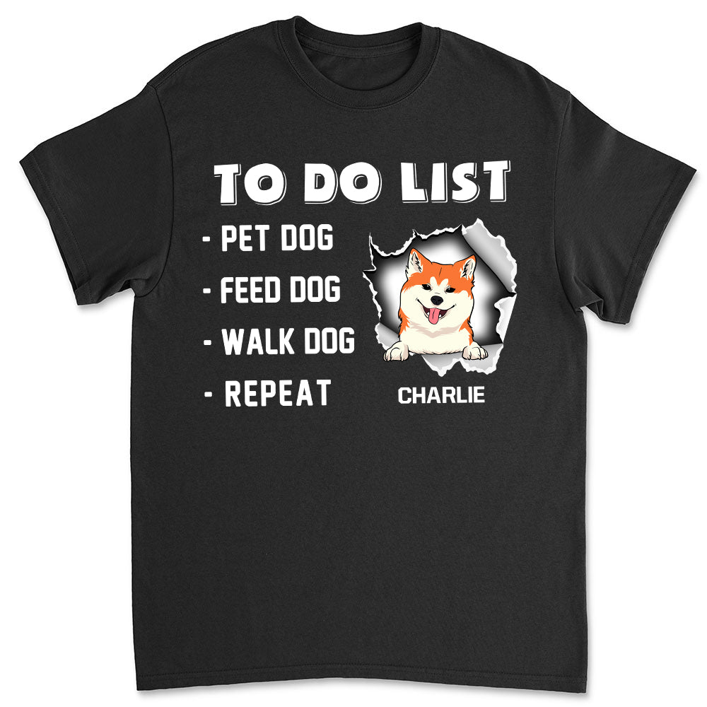 Personalized Custom Unisex Dog To Do List T-shirt - Ideal Gift for Pet Lovers