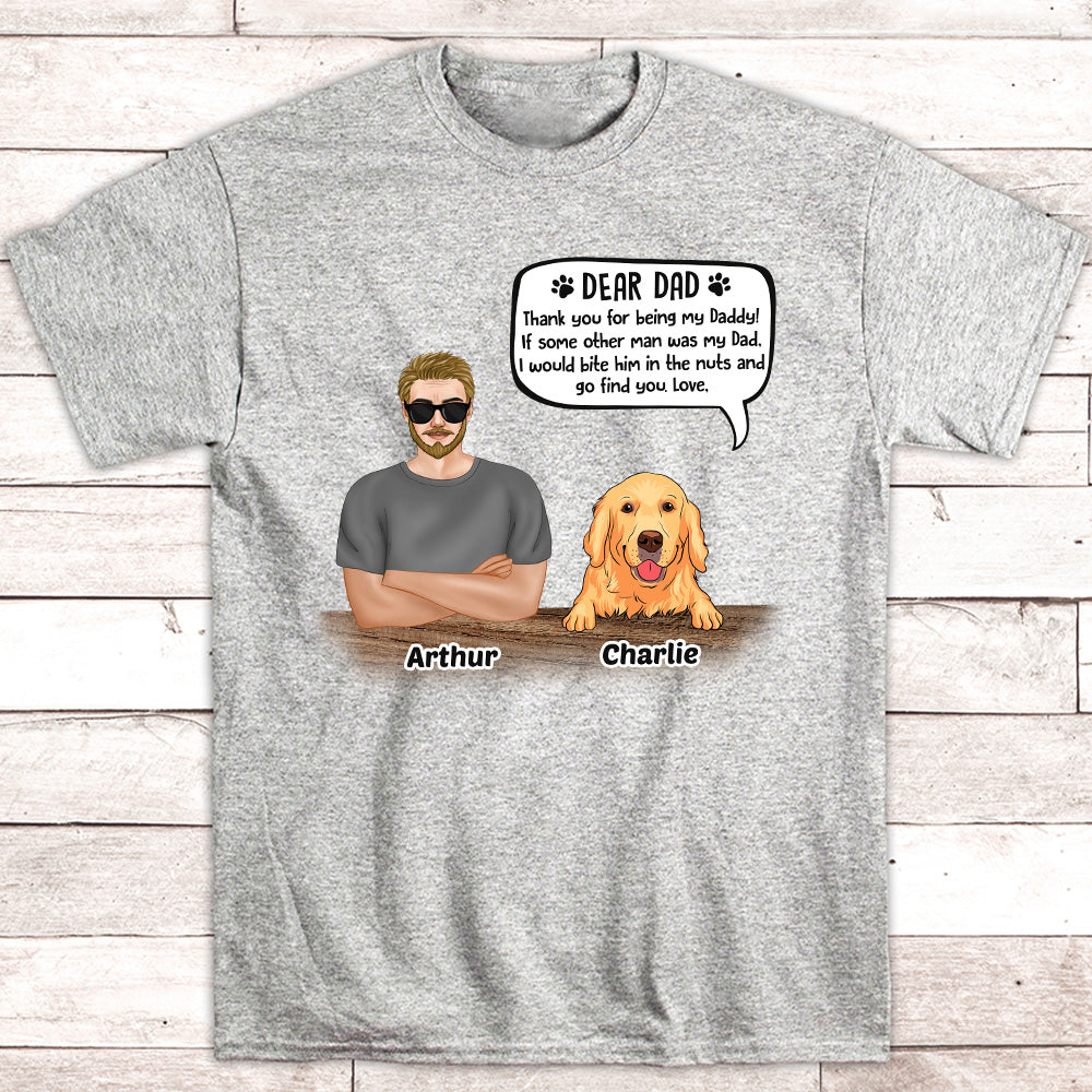 Dear Dad - Personalized Custom Unisex 5.3 oz T-shirt for Pet Lovers