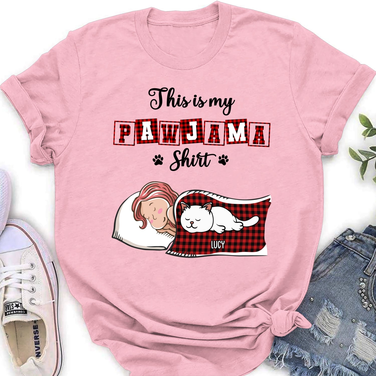 Ver Cat 2 Personalized Custom Women's Sleepshirt - The Perfect Pet Lover's T-Shirt