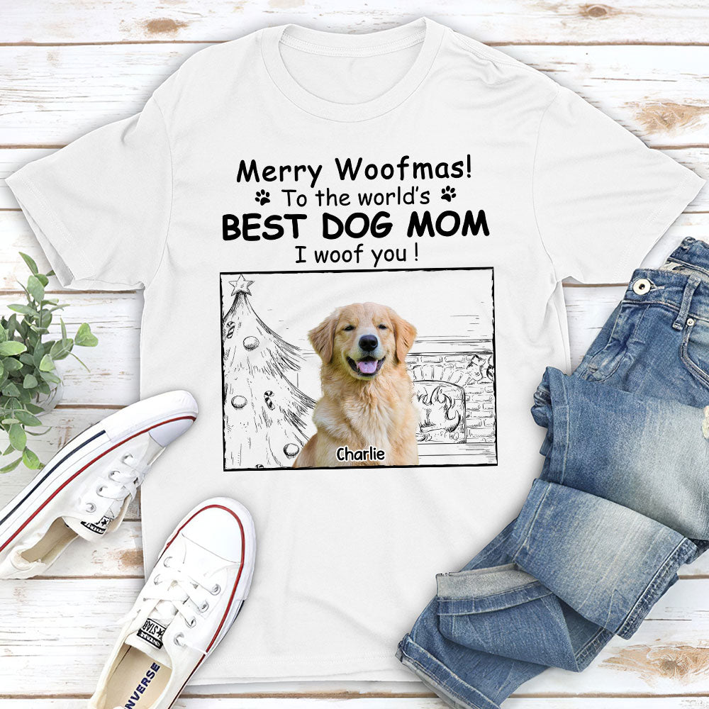 Top-Rated Personalized Custom Unisex Christmas T-shirt for the Best Dog Moms
