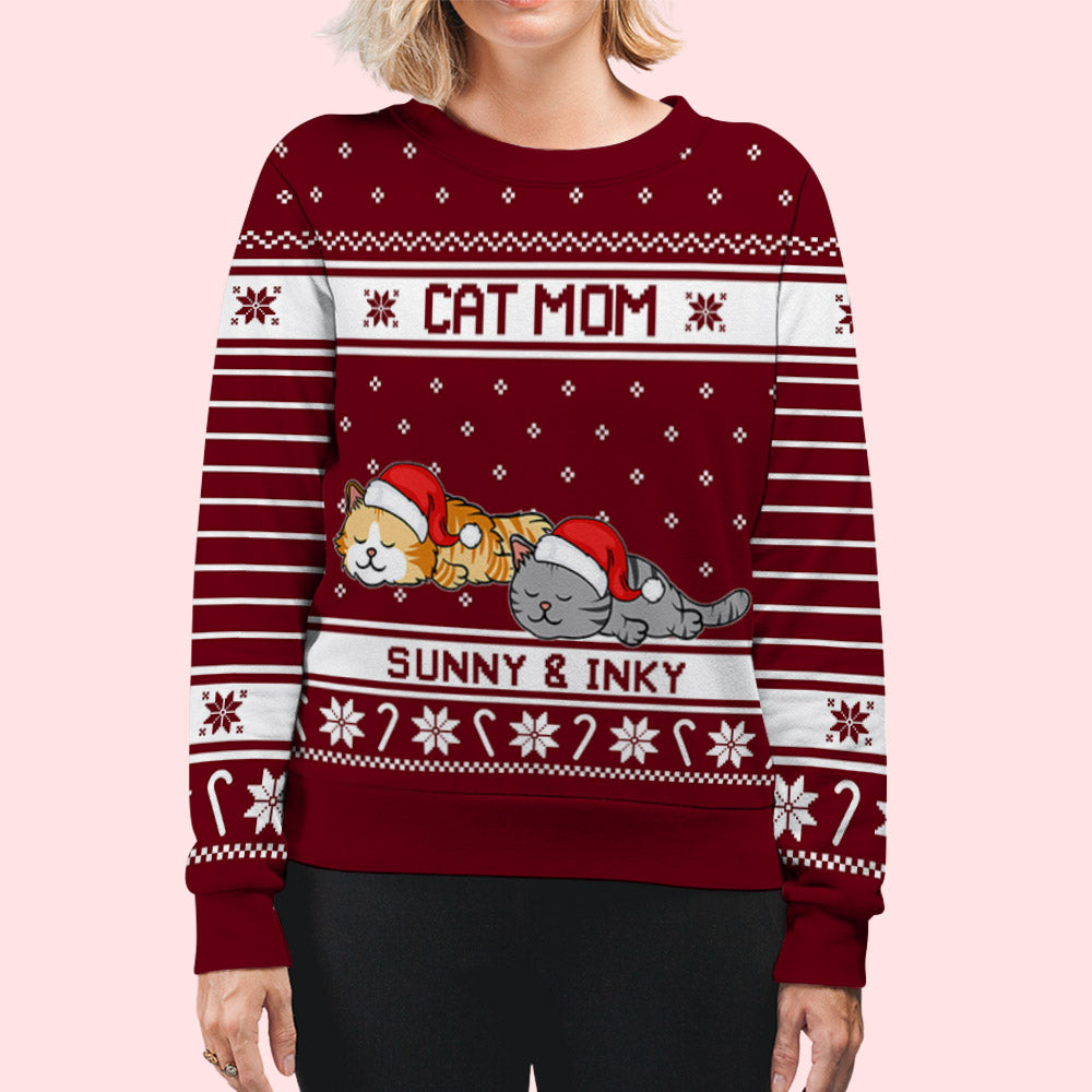 Festive Christmas Personalized Custom All-Over-Print Dog and Cat Sweatshirt for Unisex