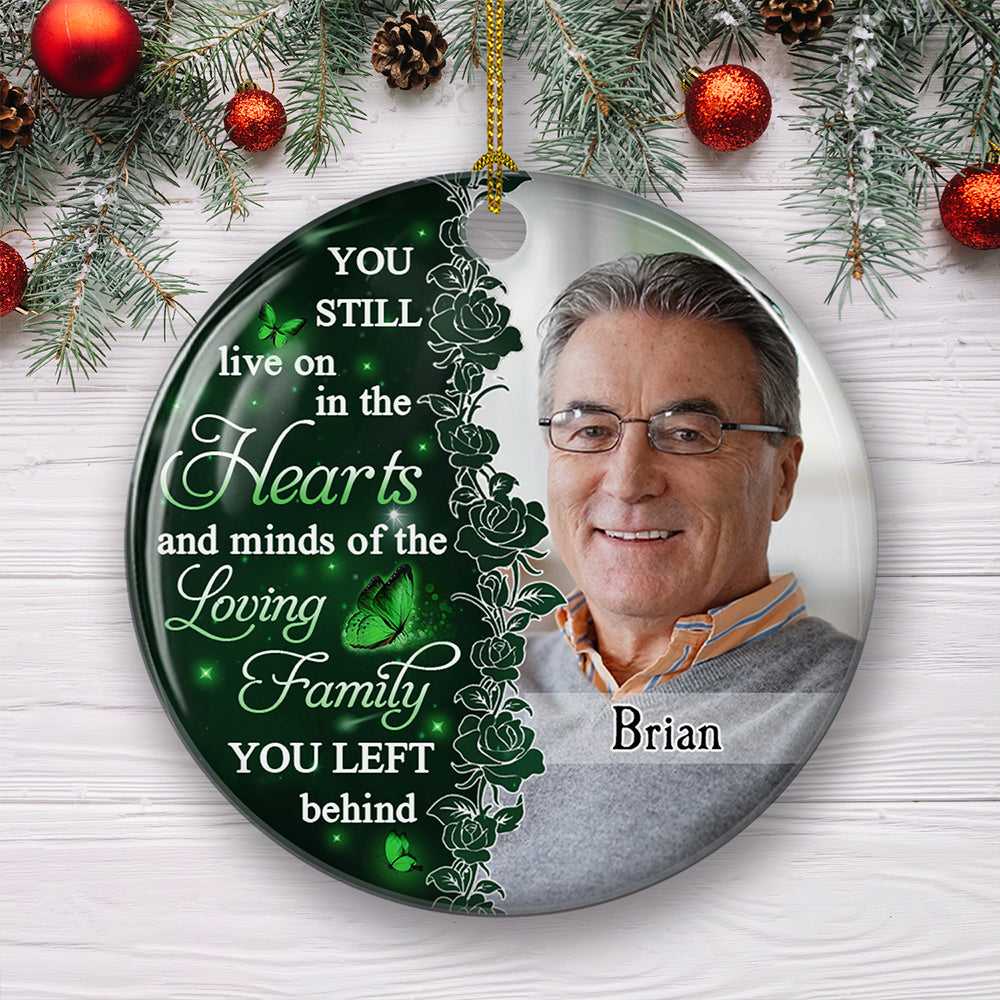 Personalized Custom Hearts And Minds Circle Ceramic Ornament - Premium White, 3' Diameter