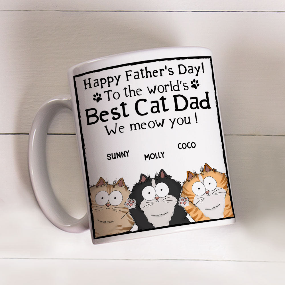 Meow My Cat Dad - Customizable Personalized Coffee Mug for Pet Lovers