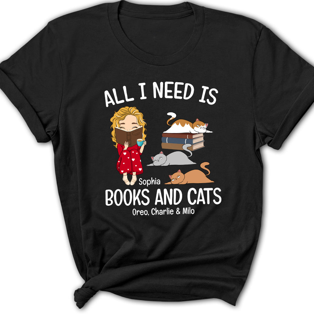Books And Cats - Exclusive Personalized Custom Women's T-Shirt for Pet Lovers