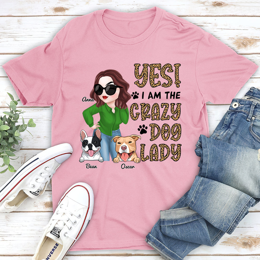 Call Me Crazy Dog Lady - Personalized Custom Unisex 5.3 oz T-shirt for Pet Lovers