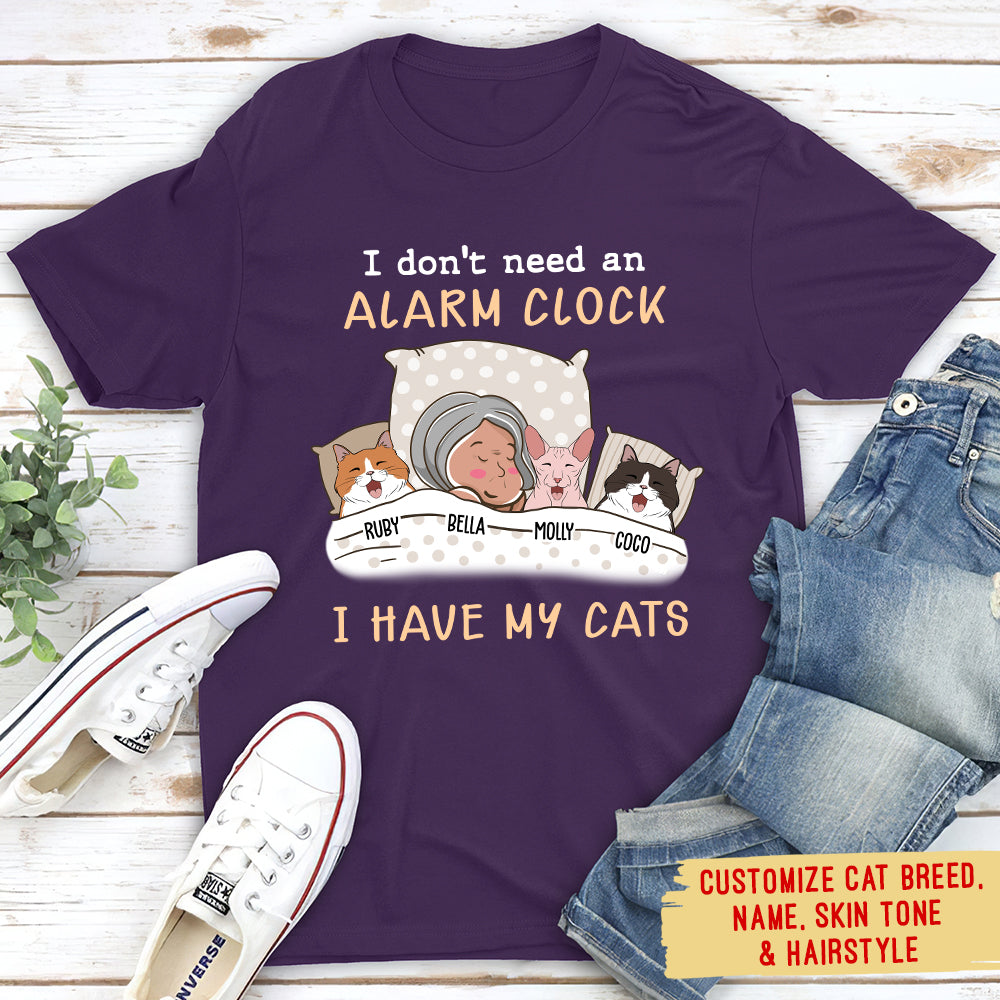 My Cat Is The Best Alarm Clock - Personalized Custom Unisex 5.3 oz Heavy Cotton T-shirt