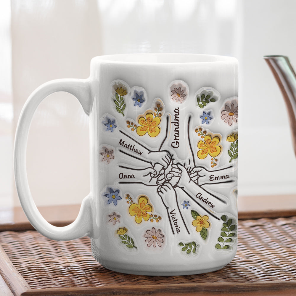 Personalized Custom 3D Inflated Effect Ceramic Mug - Hold Hands and Hearts with Every Sip