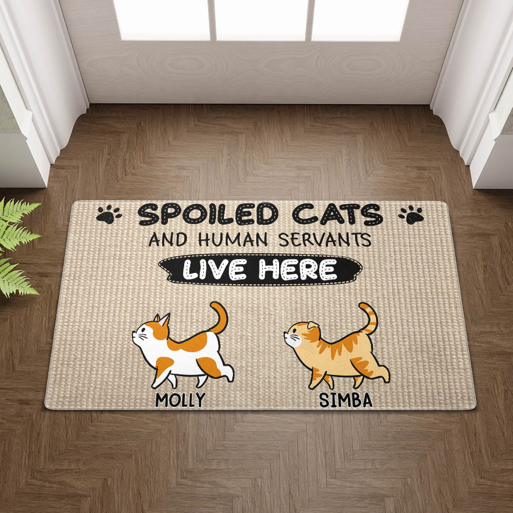 Spoiled Cats Live Here - Customizable Personalized Doormat with Dog's Picture