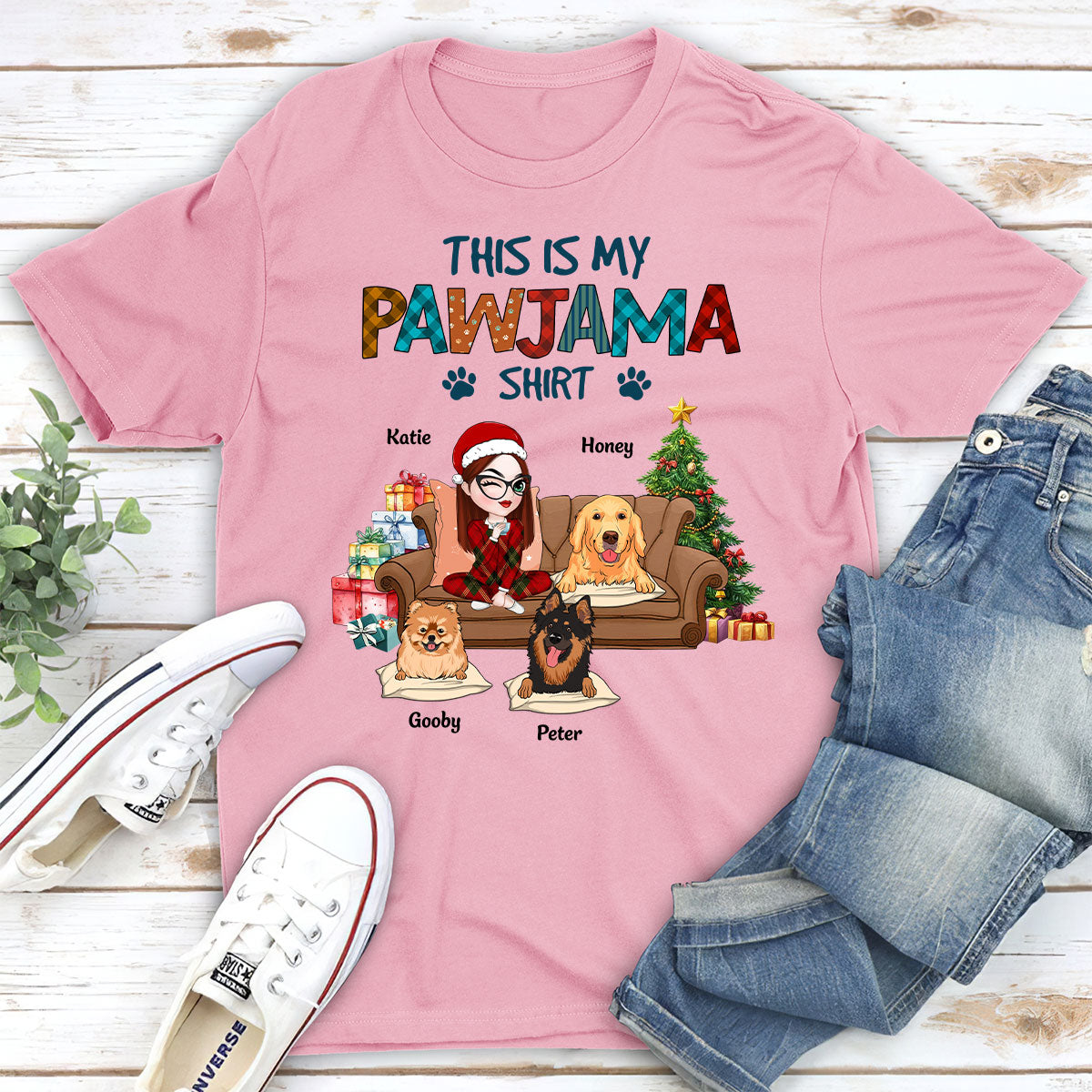 My Pawjama Personalized Custom Unisex 5.3 oz Sleepshirt T-Shirt - Ideal Gift for Pet Lovers