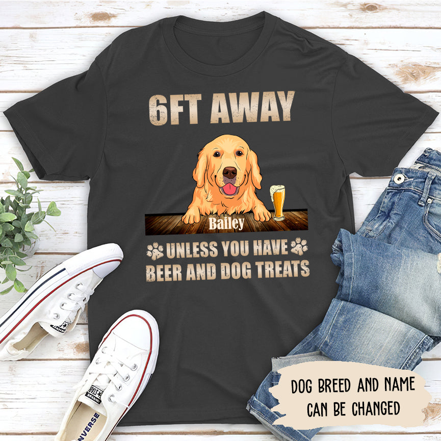 Customizable Beer and Dog Treats Classic Unisex 5.3 oz Personalized T-shirt