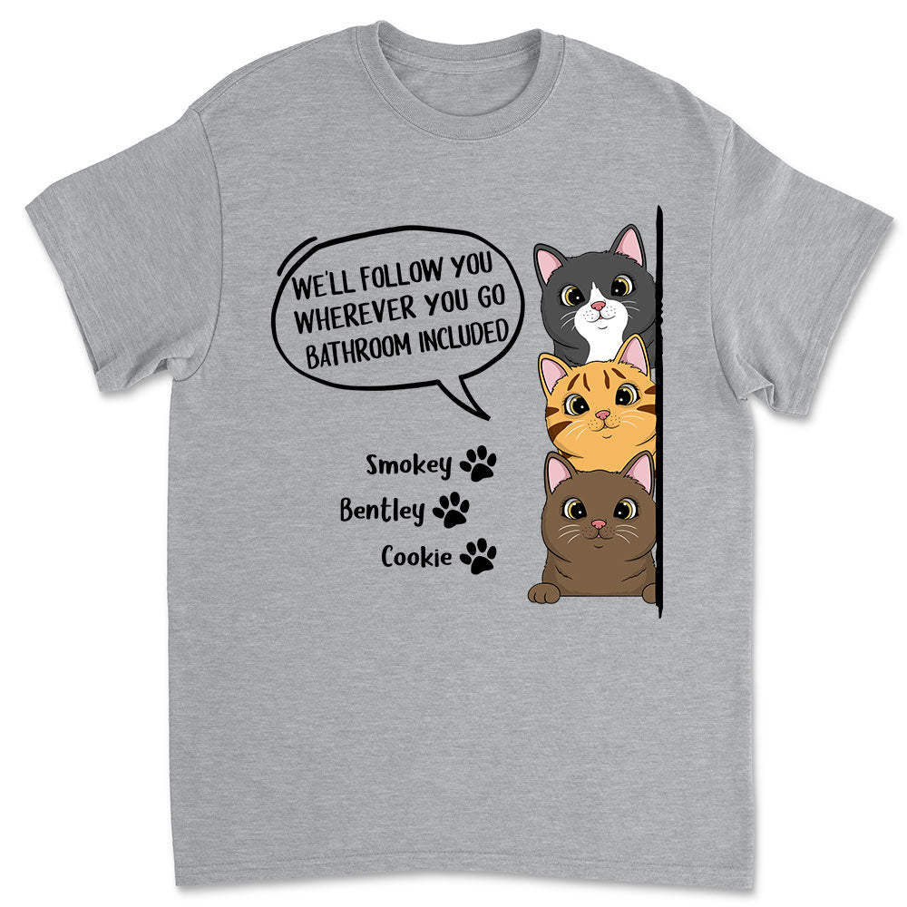 Cat Stalker - Customizable Personalized Unisex 5.3 oz T-shirt for Pet Lovers