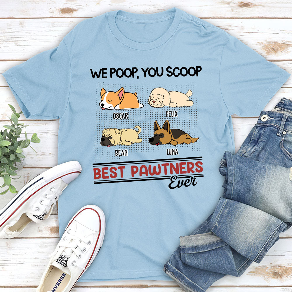 Best Pawtners Ever - Customizable Personalized Unisex 5.3 oz T-shirt for Pet Lovers