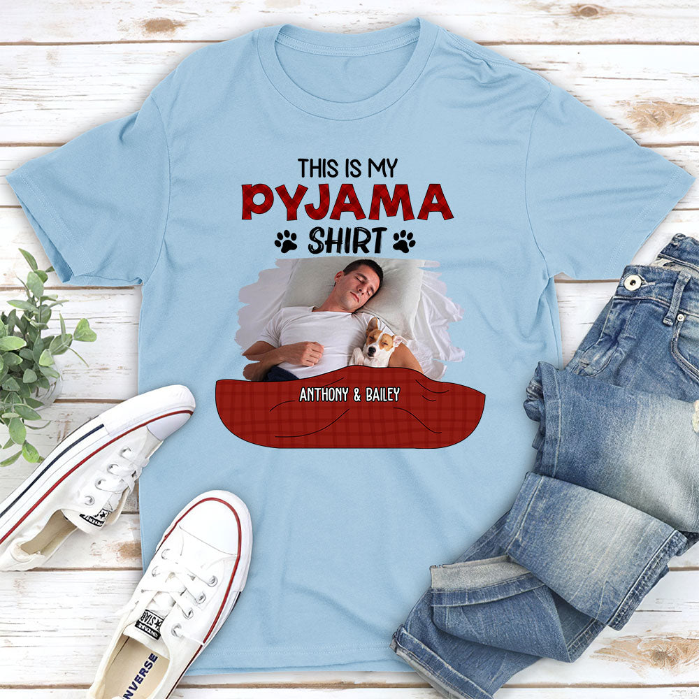 Personalized Custom Unisex Pajama Shirt Version 3 Photo T-shirt - Ideal Gift for Pet Lovers