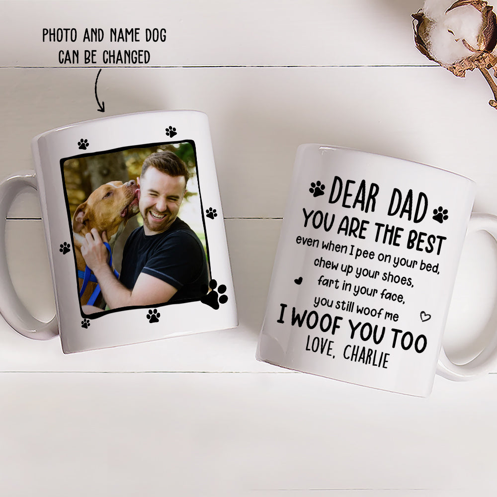 I Woof You Too - Personalized Custom Ceramic Coffee Mug in 11oz and 15oz - Ideal Gifts For Dog Lovers