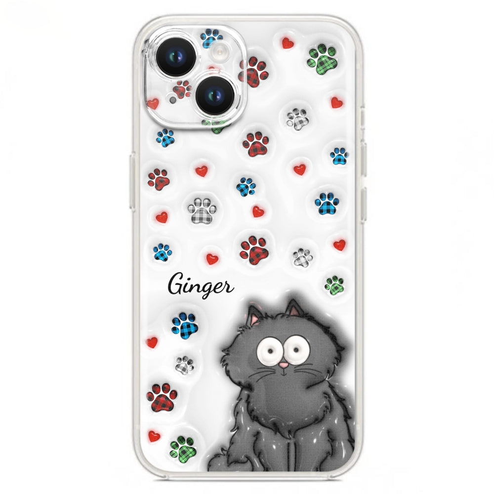 Charming Personalized Custom 3D Inflated Effect Phone Case for Lovely Cat Lovers