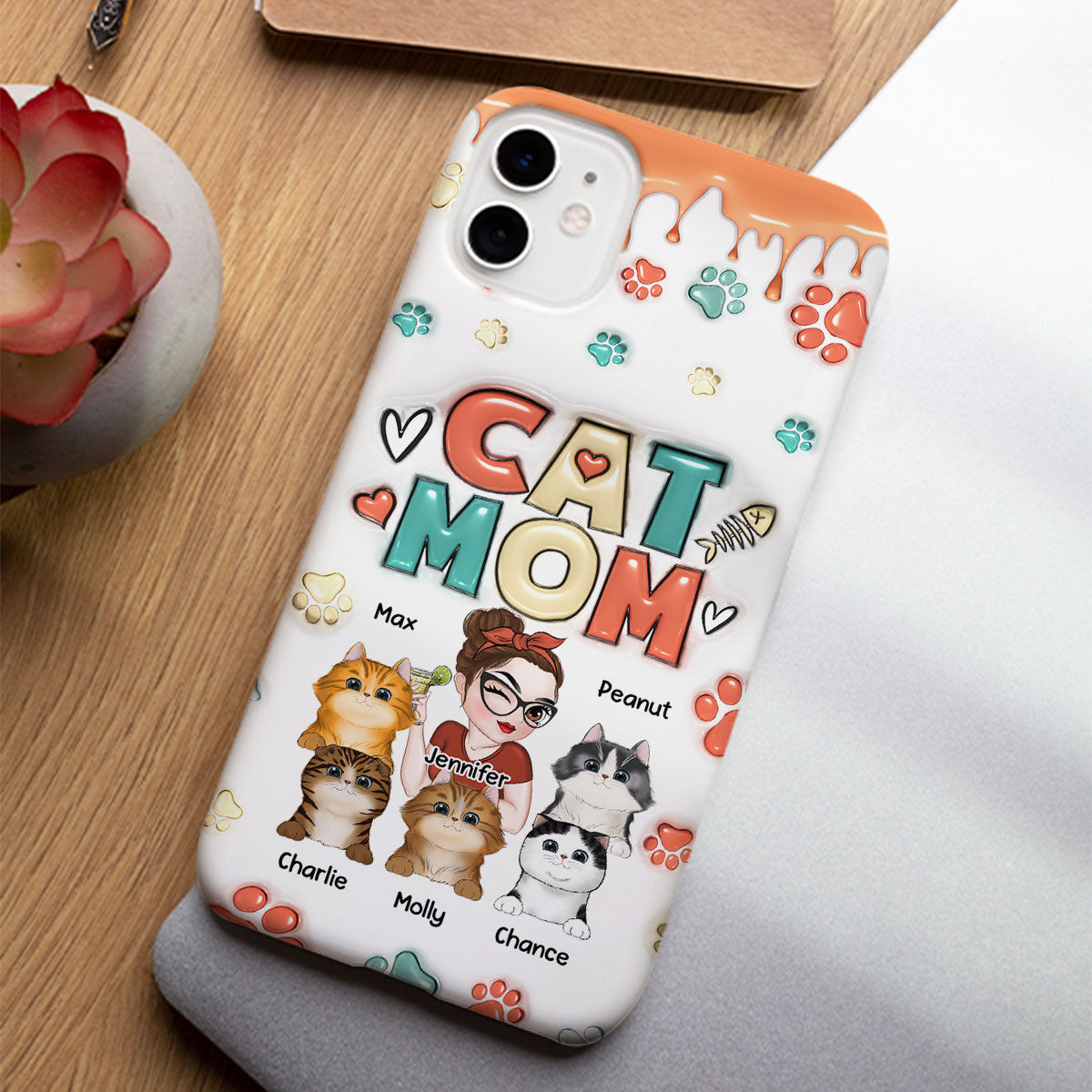 My Lovely Cat - Personalized Custom 3D Inflated Effect Smartphone Case for Unique Style