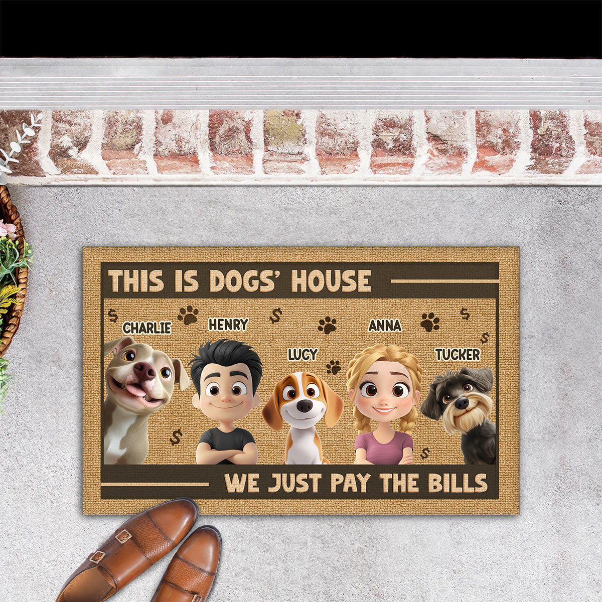 Pay The Bills - Personalized Custom Pet Lover Doormat with Cat or Dog Picture