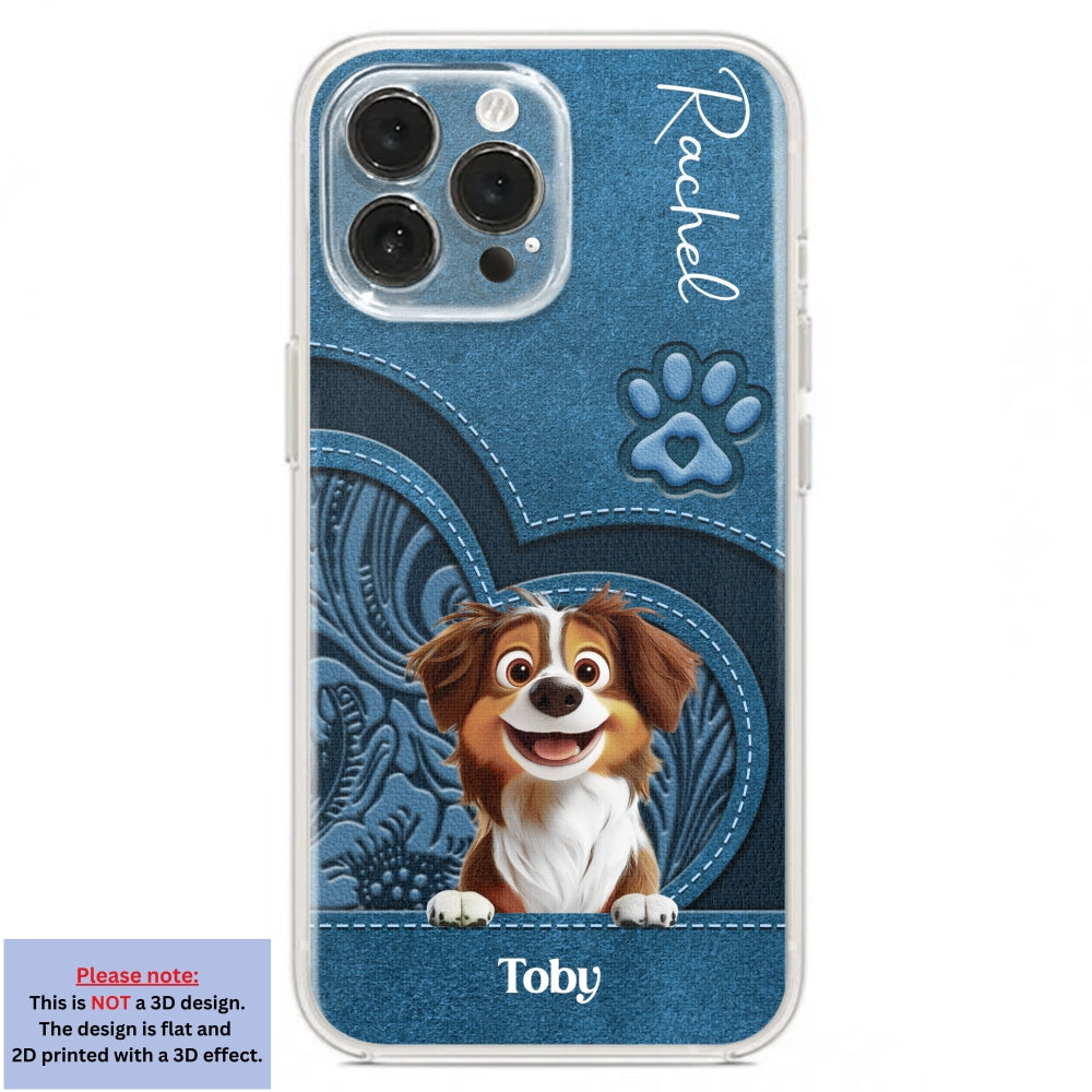 Adorable Dog Cartoon Personalized Custom Leather Phone Case