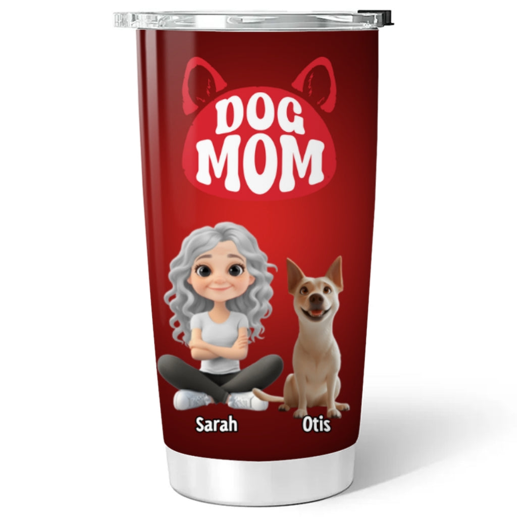 Customizable Red Dog Mom Personalized Tumbler - 20oz