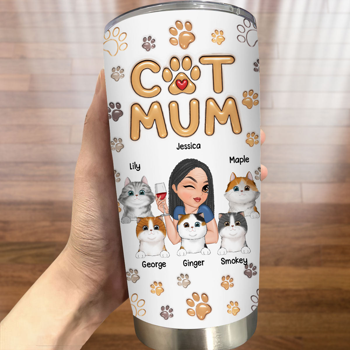 My Lovely Cats - Personalized Custom 3D Inflated Effect 20oz Stainless Steel Tumbler for All Occasions