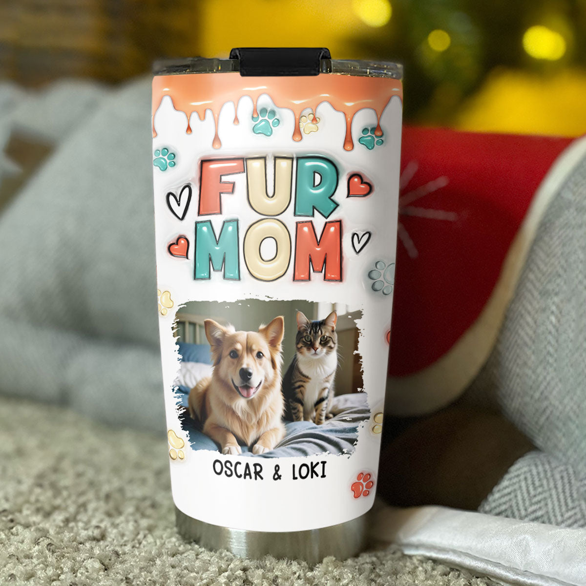 Personalized Custom 3D Inflated Effect Tumbler for Pet Moms - Ideal Photo Tumbler