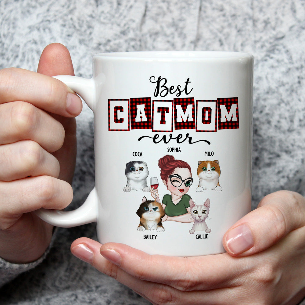 Top-Rated Personalized Custom Coffee Mug for Cat Moms and Dads of the Year