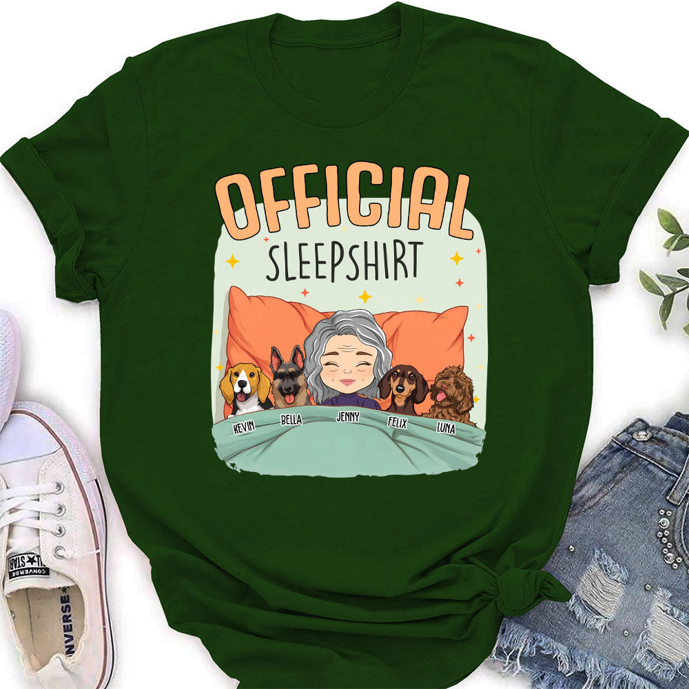 Unique Personalized Custom Women's Sleep With My Dog T-shirt