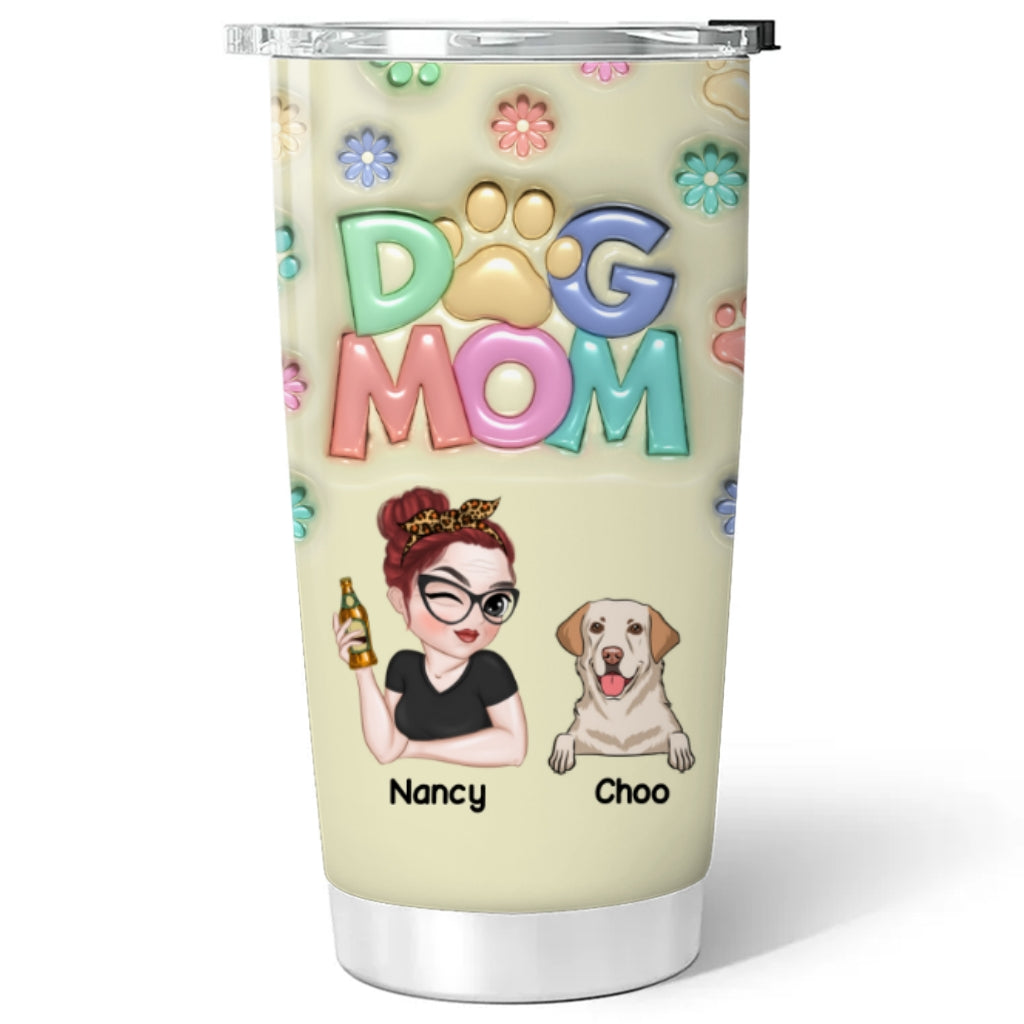 Unique Personalized Custom 3D Inflated Effect Tumbler for Dog Moms and Their Babies