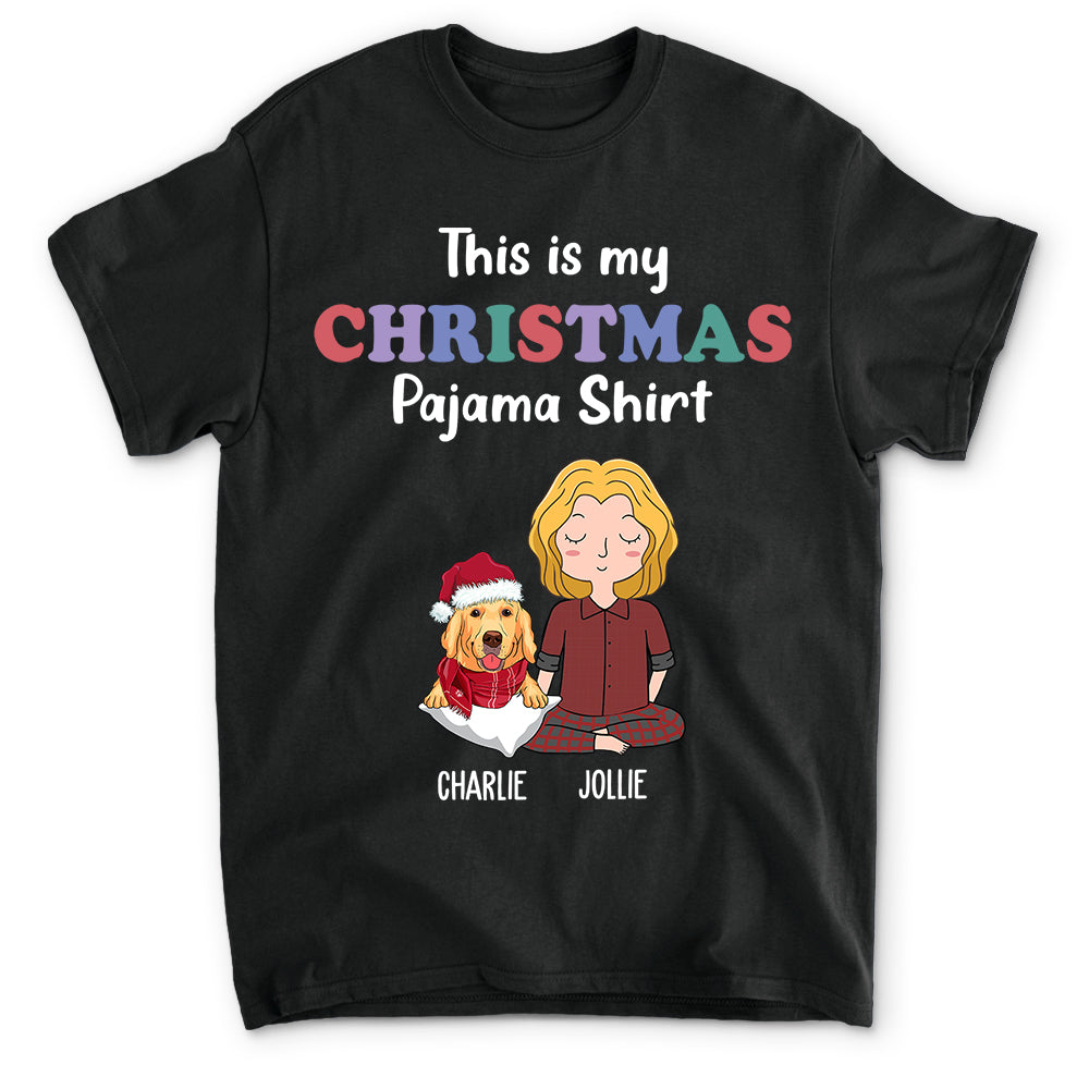Customizable Unisex Dog Christmas Pajama T-shirt - Personalized for Pet Lovers
