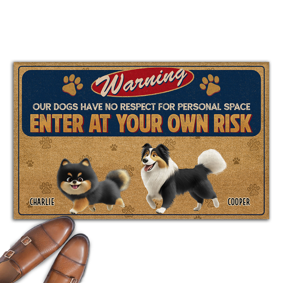 No Respect For Personal Space - Customizable Personalized Pet Doormat with Vibrant Sublimation Printing