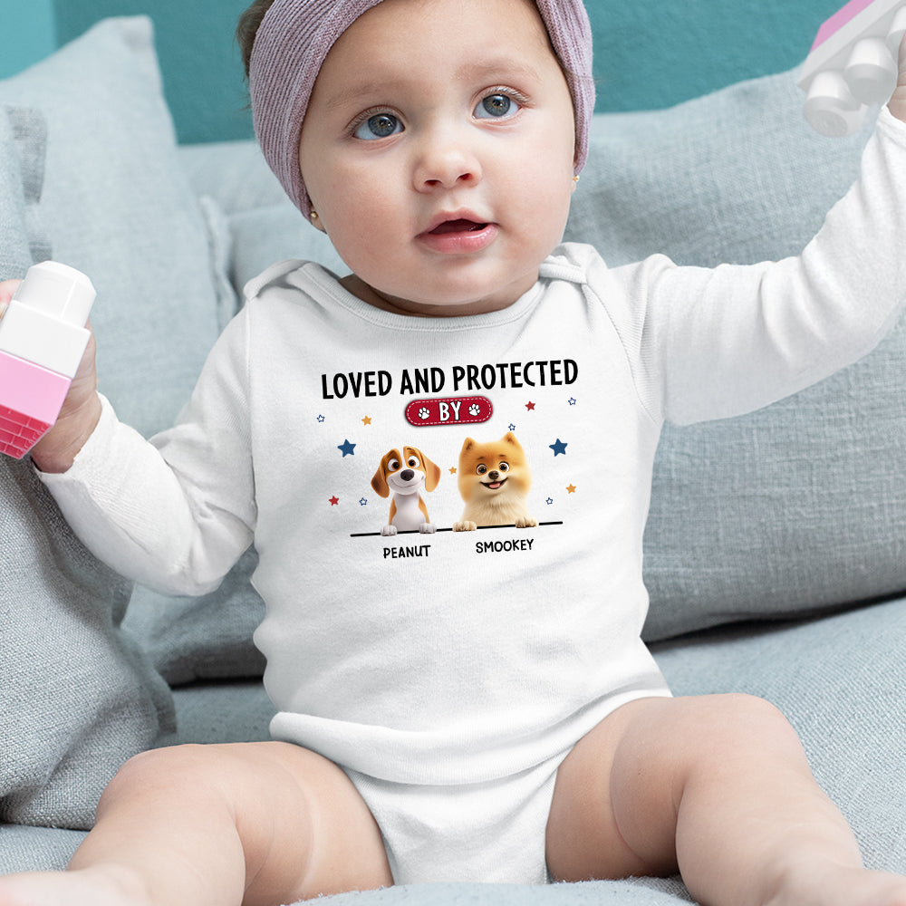 Adorable Personalized Long Sleeve Baby Onesie for Cherished Baby Love and Protection