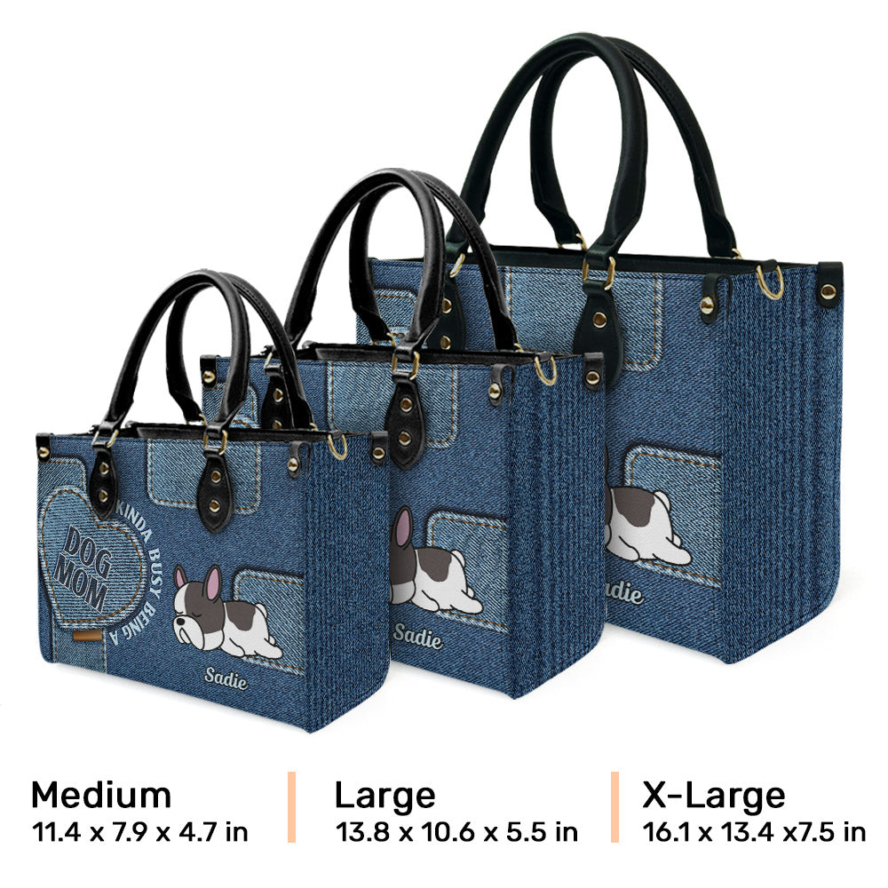 Busy Mom's Personalized Custom Luxury Leather Handbag for Baby Lovers