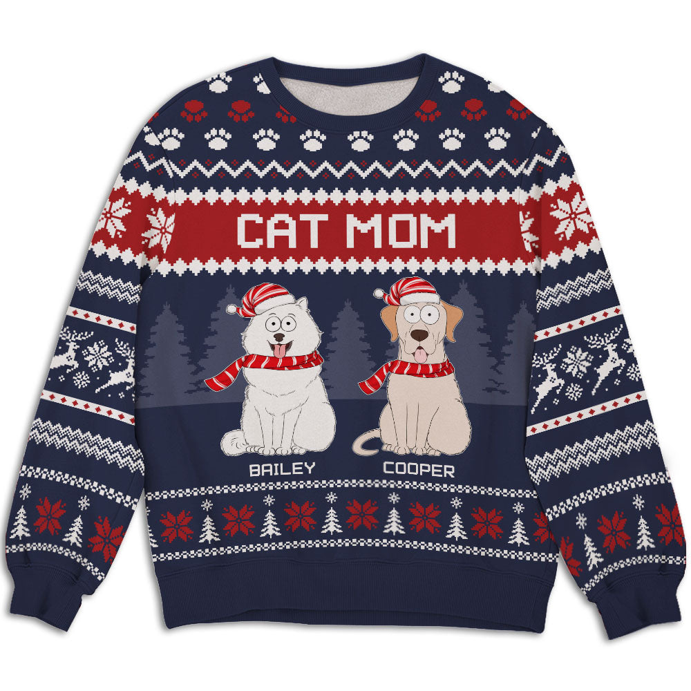 Funny and Unique Personalized Custom All-Over-Print Pet Christmas Sweatshirt