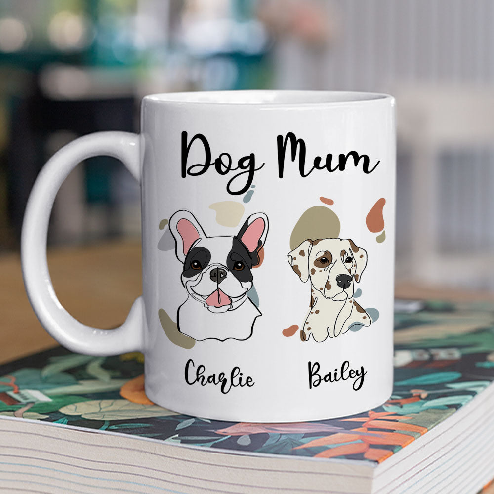Personalized Custom Dog Mom Dad Line Coffee Mug - 11oz & 15oz Options