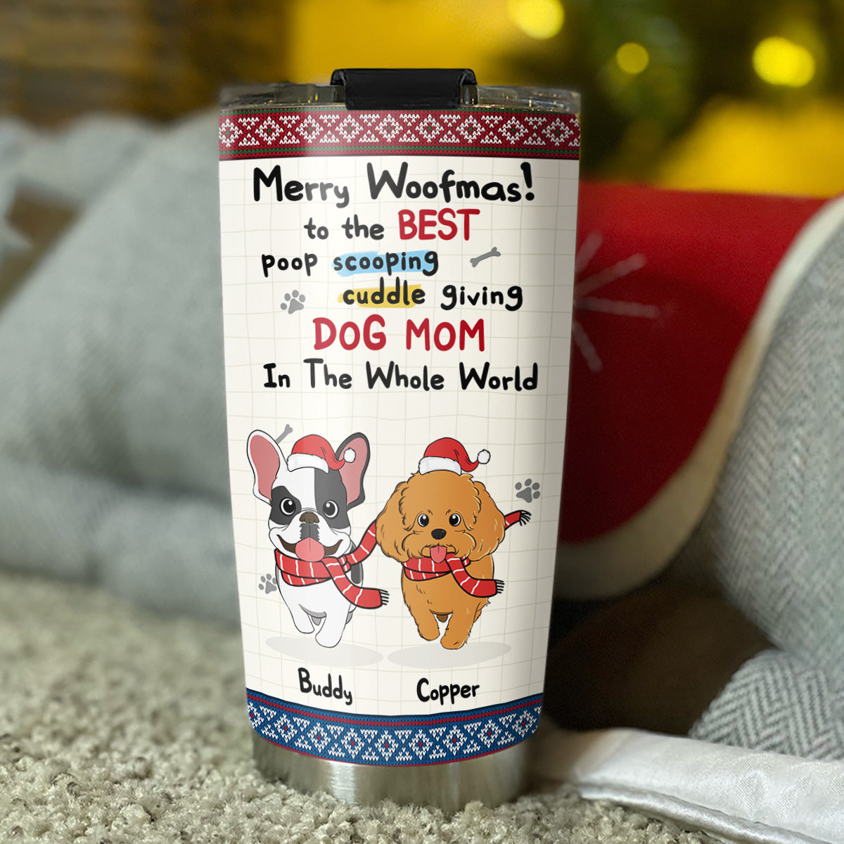 Merry Woofmas - Personalized Custom 20oz Stainless Steel Tumbler with Thousands of Cool Designs