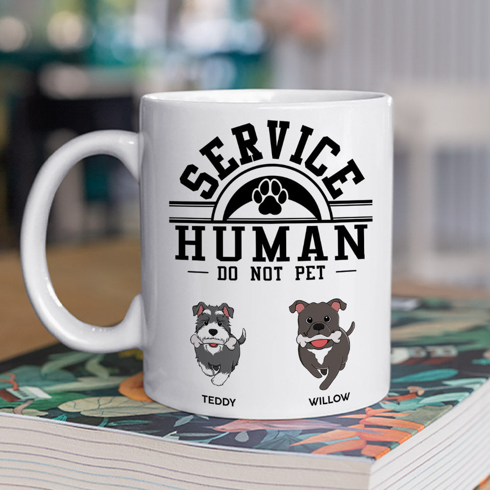 Unique Personalized Custom 'Service Human, Do Not Pet' Coffee Mug for Pet Lovers