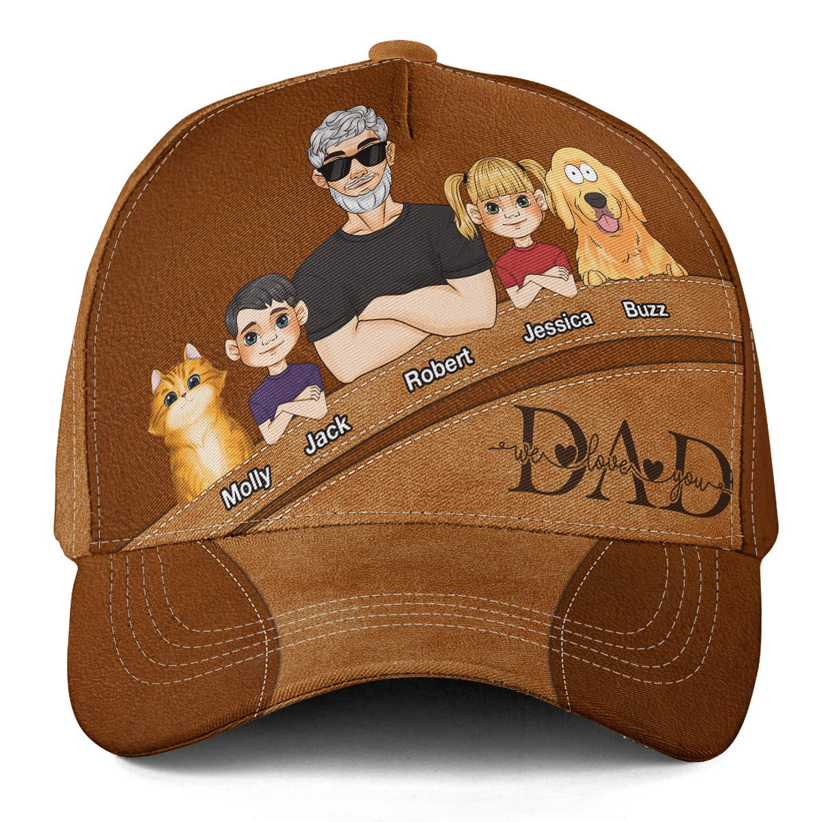Dad We Love You - Personalized Custom Dog Parent Cap for Maximum Comfort