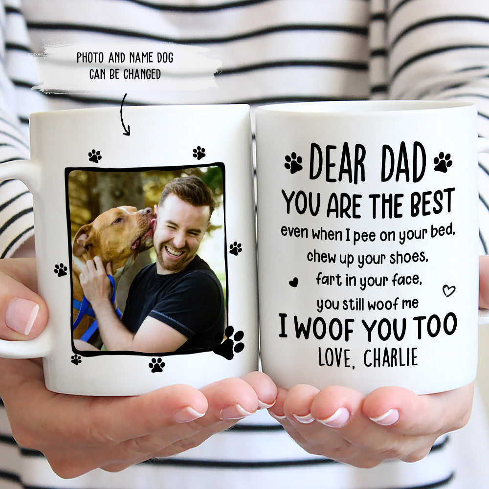 I Woof You Too - Personalized Custom Ceramic Coffee Mug in 11oz and 15oz - Ideal Gifts For Dog Lovers