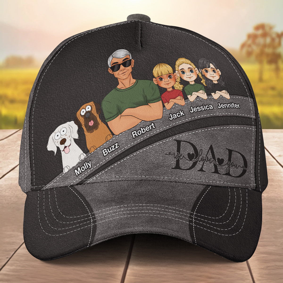 Dad We Love You - Personalized Custom Dog Parent Cap for Maximum Comfort
