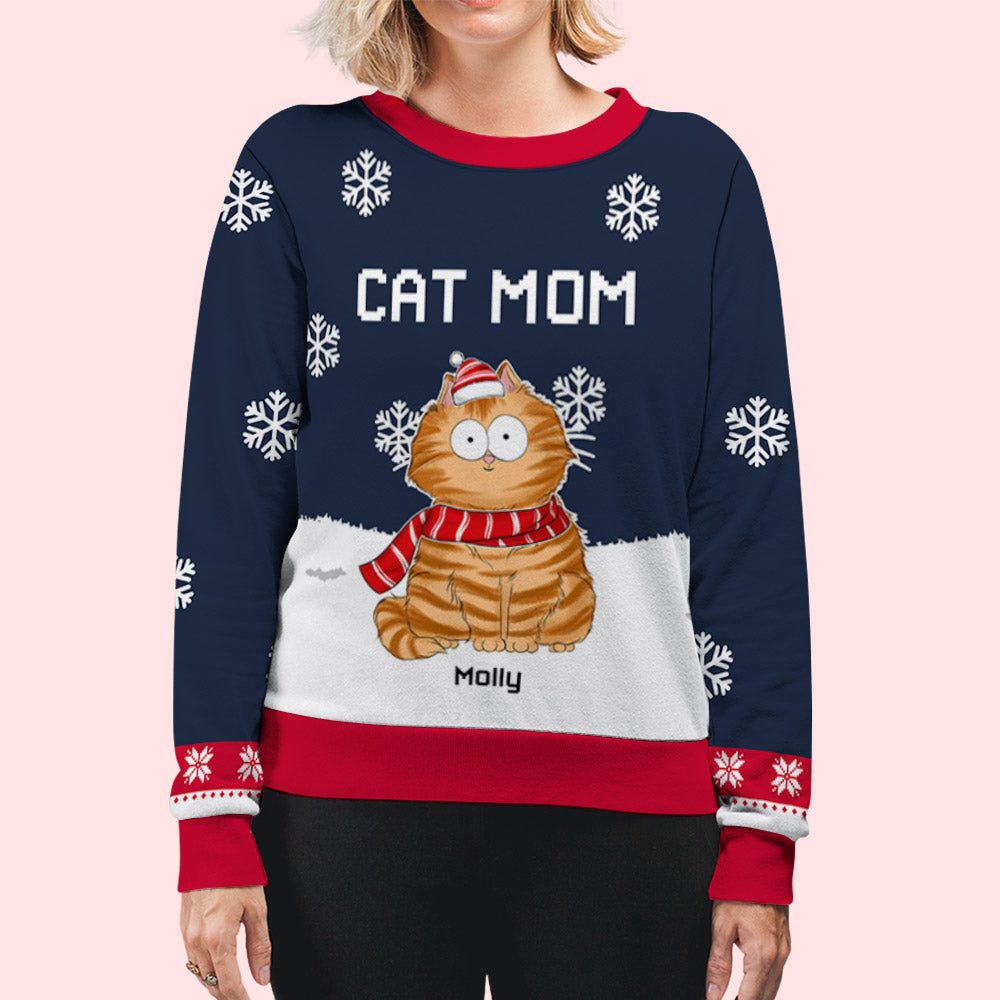 Adorable Funny Cat Family Personalized Custom All-Over-Print Unisex Sweatshirt