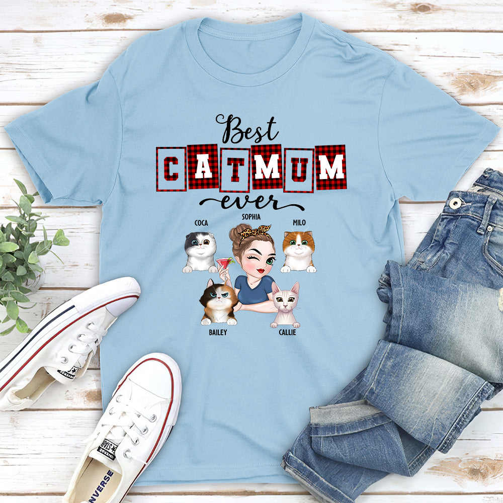 Best Cat Mom Of The Year - Personalized Custom Unisex 5.3 oz T-shirt