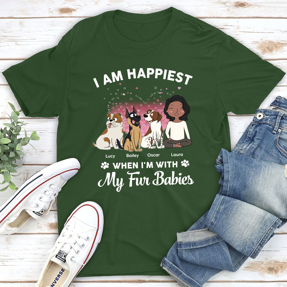 I'm Happiest - Personalized Custom Unisex 5.3 oz T-shirt for Pet Lovers