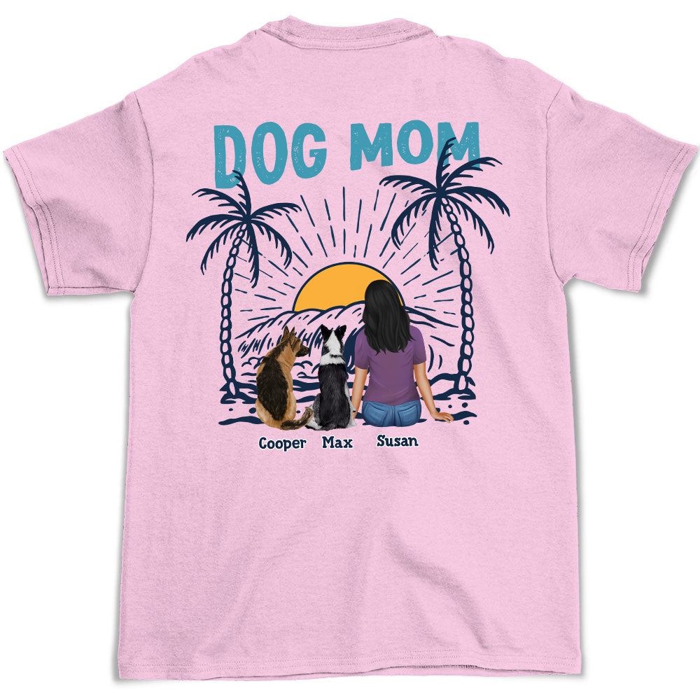 Unique Personalized Custom Unisex Dog Mom Beach Vibes T-shirt
