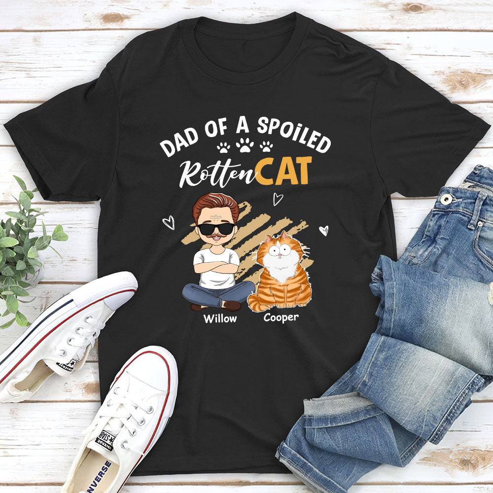 Spoiled Cats Funny Personalized Custom Unisex 5.3 oz Heavy Cotton T-shirt - Ideal Gift for Pet Lovers