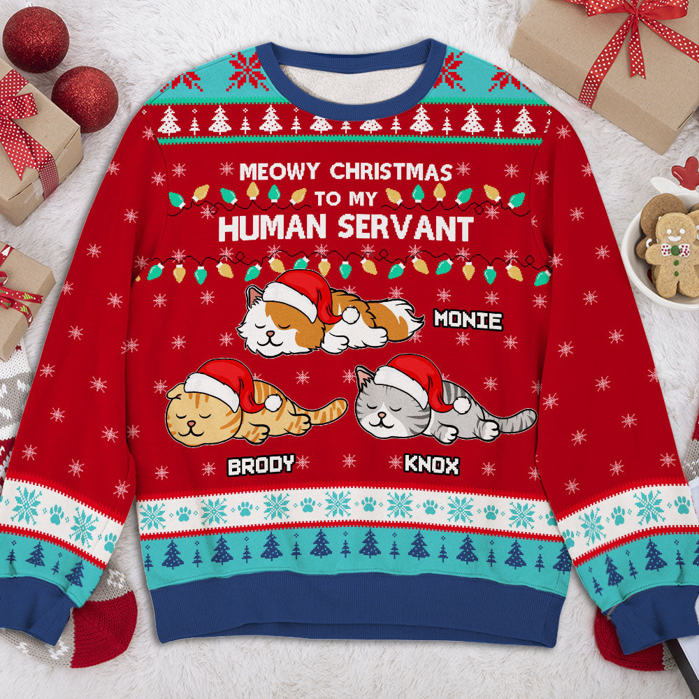 Unique Personalized Custom All-Over-Print Human Servant Sweatshirt - Ideal Gift for Pet Lovers