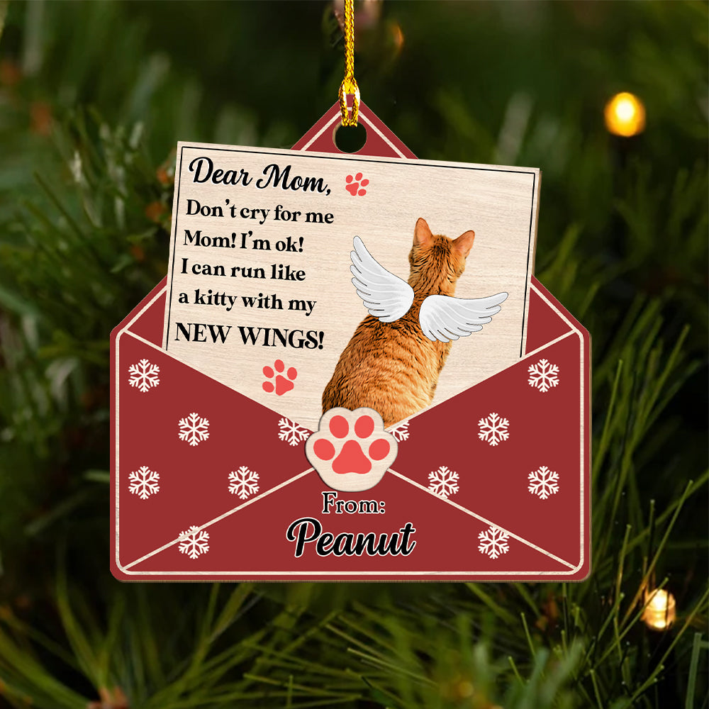 Dear Mom - Personalized 1-layered Custom Wood Ornament for Pet Lovers