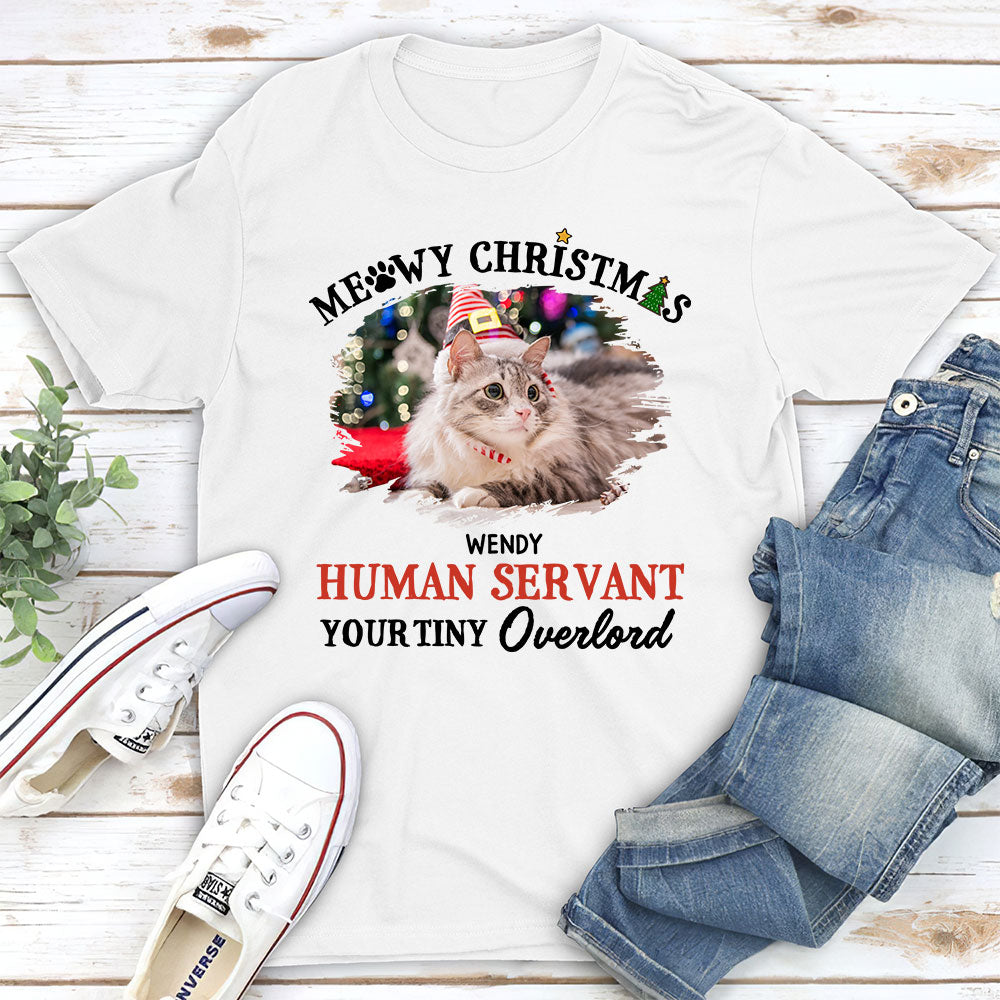 Meowy Christmas Personalized Custom Unisex Cotton T-shirt - Ideal Gift for Pet Lovers