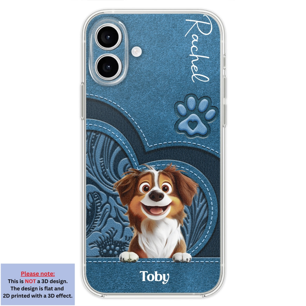 Adorable Dog Cartoon Personalized Custom Leather Phone Case