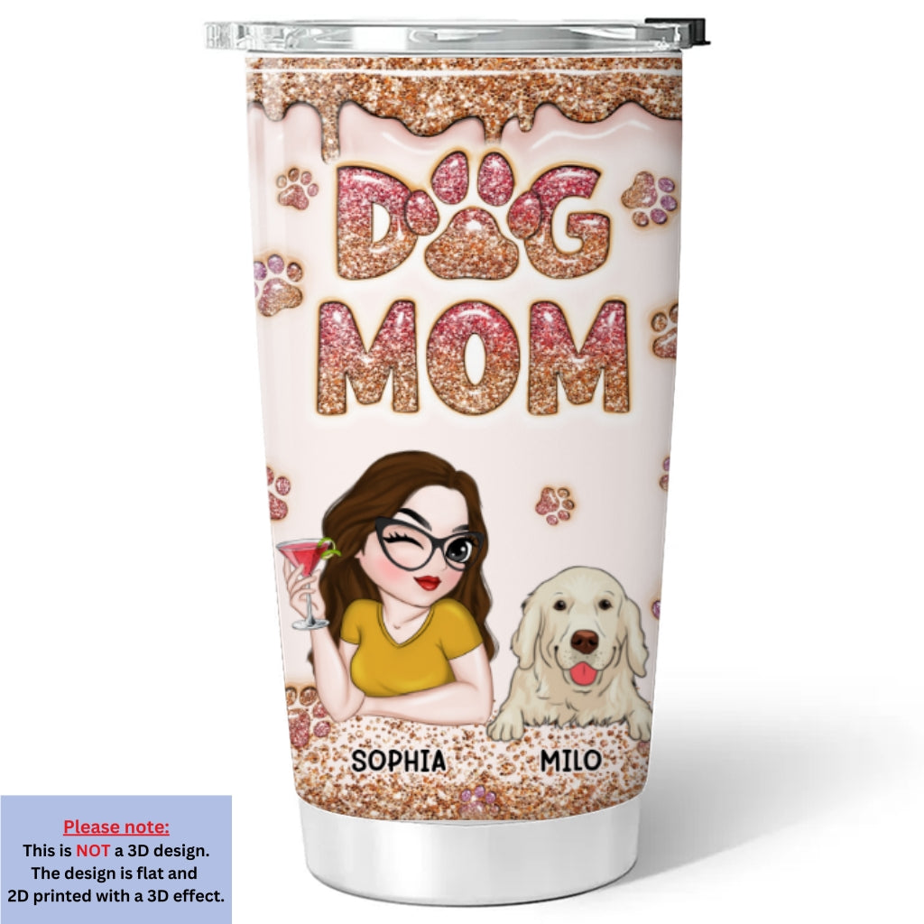 Exquisite Personalized Custom 3D Inflated Effect Tumbler for Lovely Dog Moms